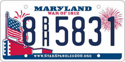 MD license plate 8BH5831
