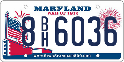 MD license plate 8BH6036