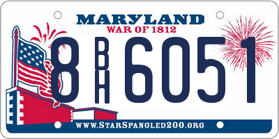MD license plate 8BH6051