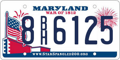 MD license plate 8BH6125
