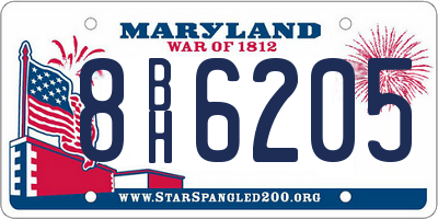 MD license plate 8BH6205