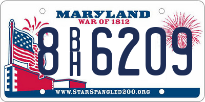 MD license plate 8BH6209