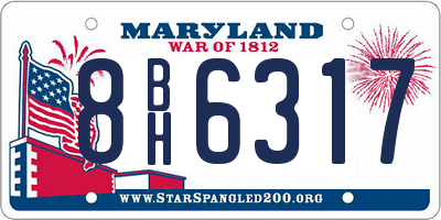 MD license plate 8BH6317