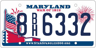 MD license plate 8BH6332