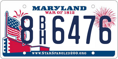 MD license plate 8BH6476