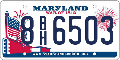 MD license plate 8BH6503