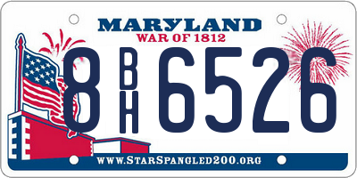 MD license plate 8BH6526