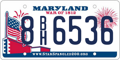 MD license plate 8BH6536