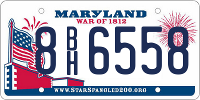 MD license plate 8BH6558