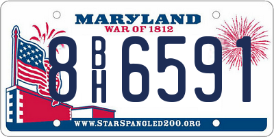 MD license plate 8BH6591