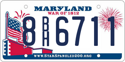 MD license plate 8BH6711