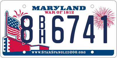 MD license plate 8BH6741