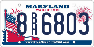 MD license plate 8BH6803