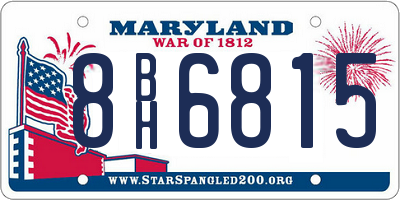 MD license plate 8BH6815