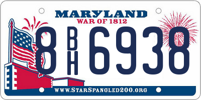MD license plate 8BH6938