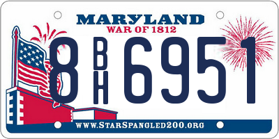 MD license plate 8BH6951