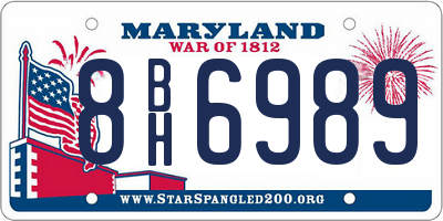MD license plate 8BH6989