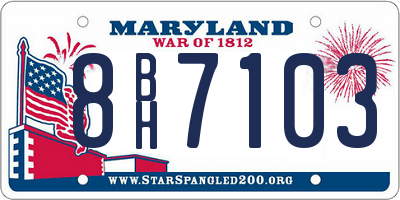 MD license plate 8BH7103