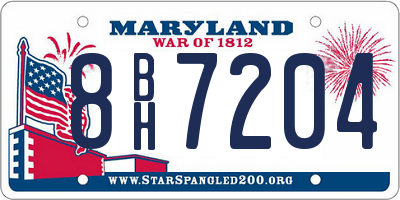 MD license plate 8BH7204