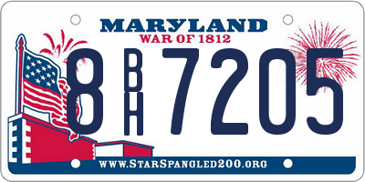 MD license plate 8BH7205