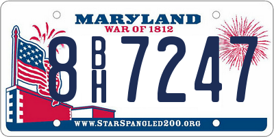 MD license plate 8BH7247