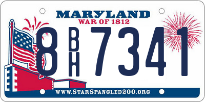MD license plate 8BH7341