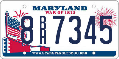 MD license plate 8BH7345
