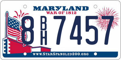 MD license plate 8BH7457