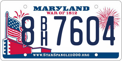 MD license plate 8BH7604