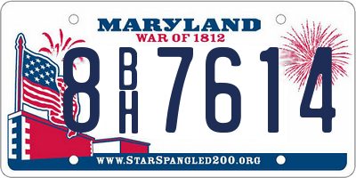 MD license plate 8BH7614