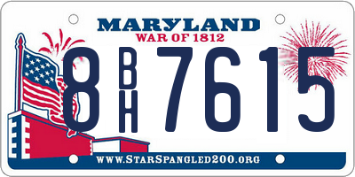 MD license plate 8BH7615
