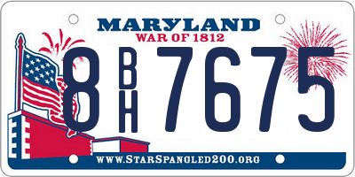MD license plate 8BH7675