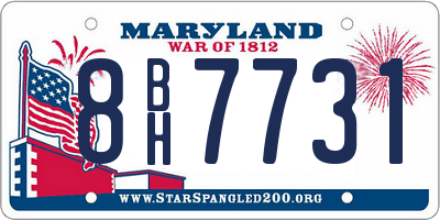 MD license plate 8BH7731
