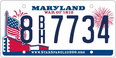 MD license plate 8BH7734