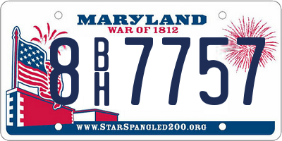 MD license plate 8BH7757