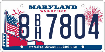 MD license plate 8BH7804