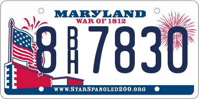 MD license plate 8BH7830