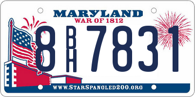 MD license plate 8BH7831