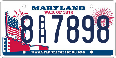 MD license plate 8BH7898