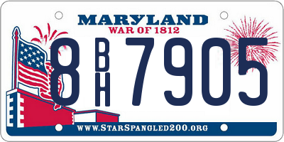 MD license plate 8BH7905