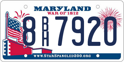 MD license plate 8BH7920