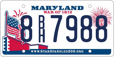 MD license plate 8BH7988