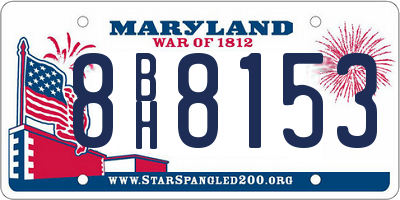 MD license plate 8BH8153