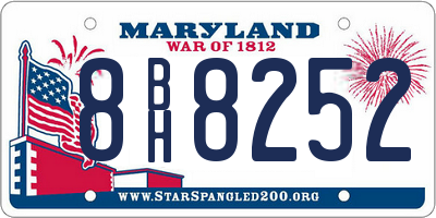 MD license plate 8BH8252