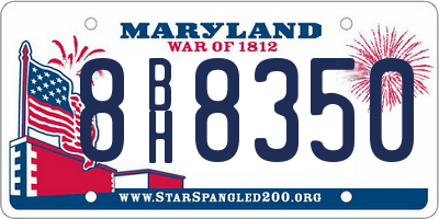 MD license plate 8BH8350