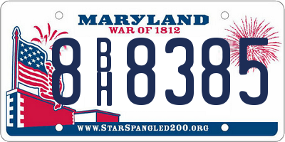 MD license plate 8BH8385