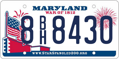 MD license plate 8BH8430