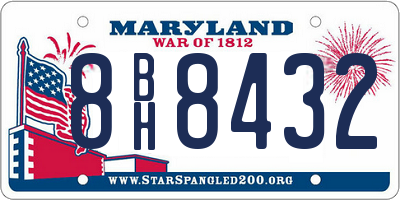 MD license plate 8BH8432