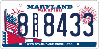 MD license plate 8BH8433