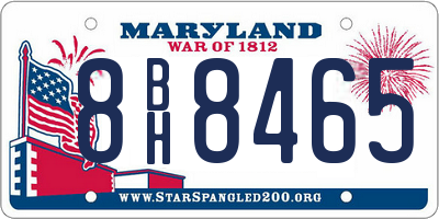 MD license plate 8BH8465